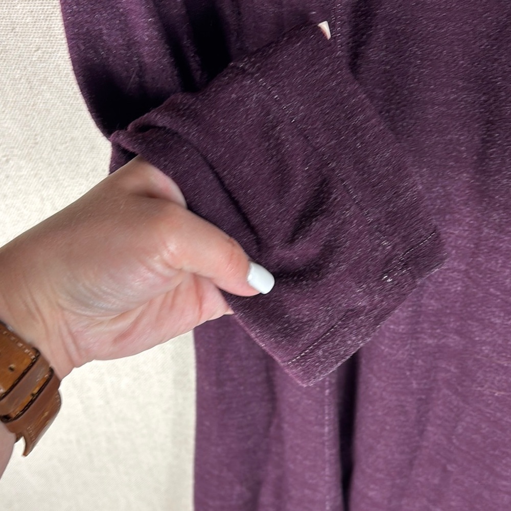 Max Studio > Purple Long Sleeve Scoop Neck Trapeze Sweater Dress Small - Picture 5 of 8
